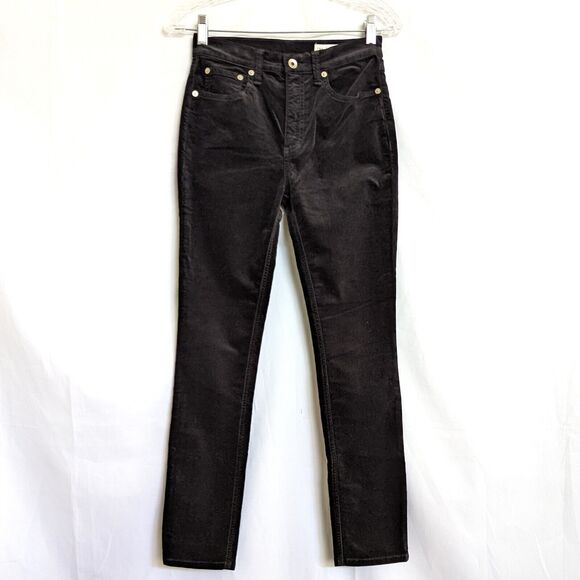 Rag & Bone Black Velvet Mid-Rise Skinny Jeans Size 24 READ - Picture 1 of 12